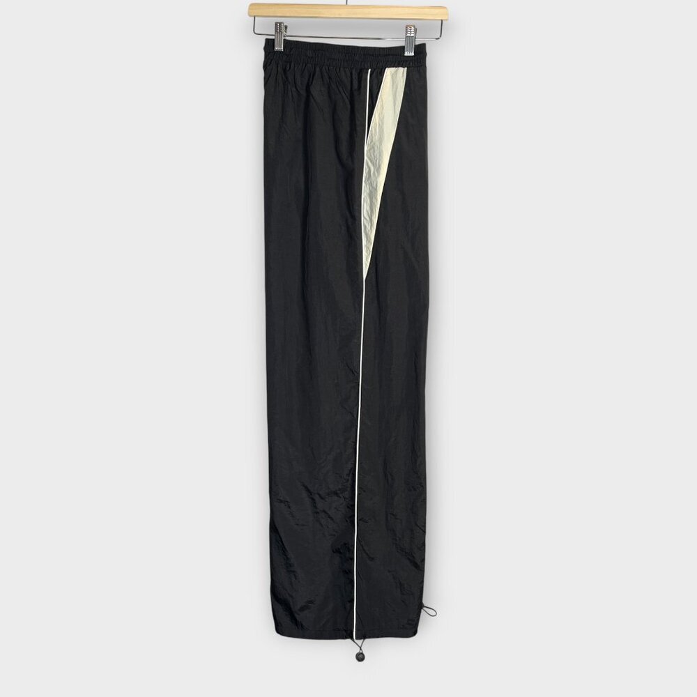 Black Baggy Track Joggers Womans XL Pockets Drawstrings at Waist and Ankles Y2K - Picture 2 of 12
